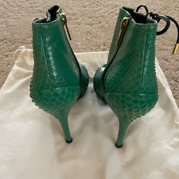 Versace green python leather open toe booties size 36 - Picture 5 of 7